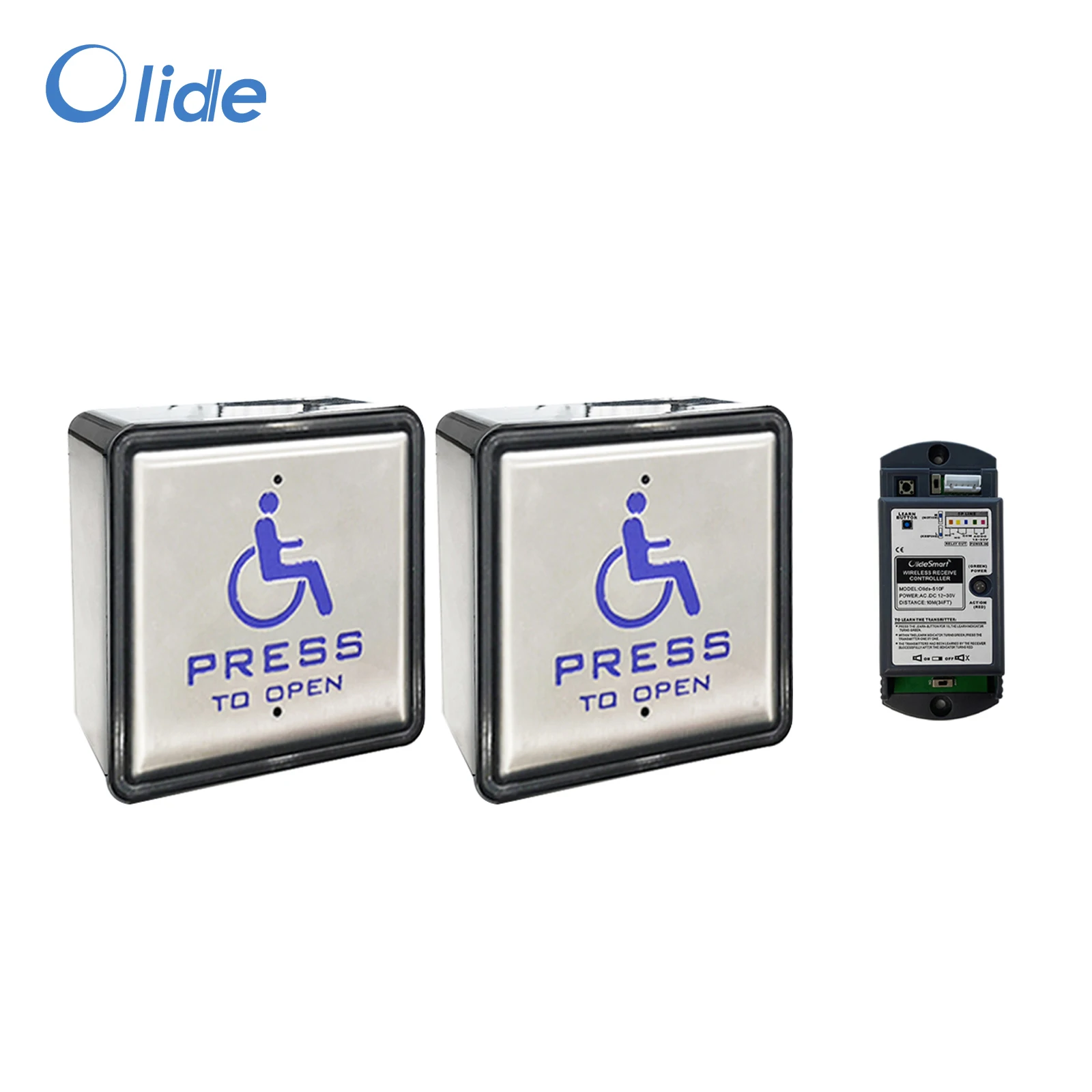 

Wireless Stainless Steel Push Plate Swithes for the Disabled Handicapped Buttons