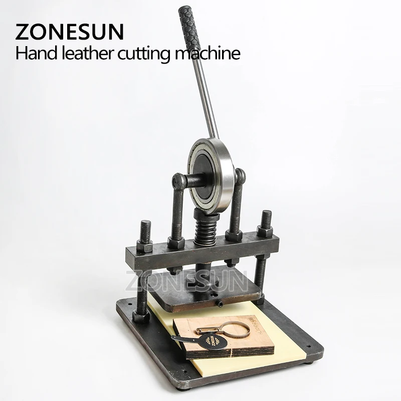 ZONESUN 20x14cm Leather Die Cutting Machine Paper Pattern Mold Die Cutter Manual Leather Hand Press Machine Leathercraft Tools