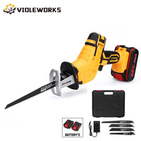 88VF Cordless Reciprocating Saw Handsaw Metal Wood Pipe Cutting Multifunction Saw Rechargeable Li-ion Battery with 4 Blades Kit