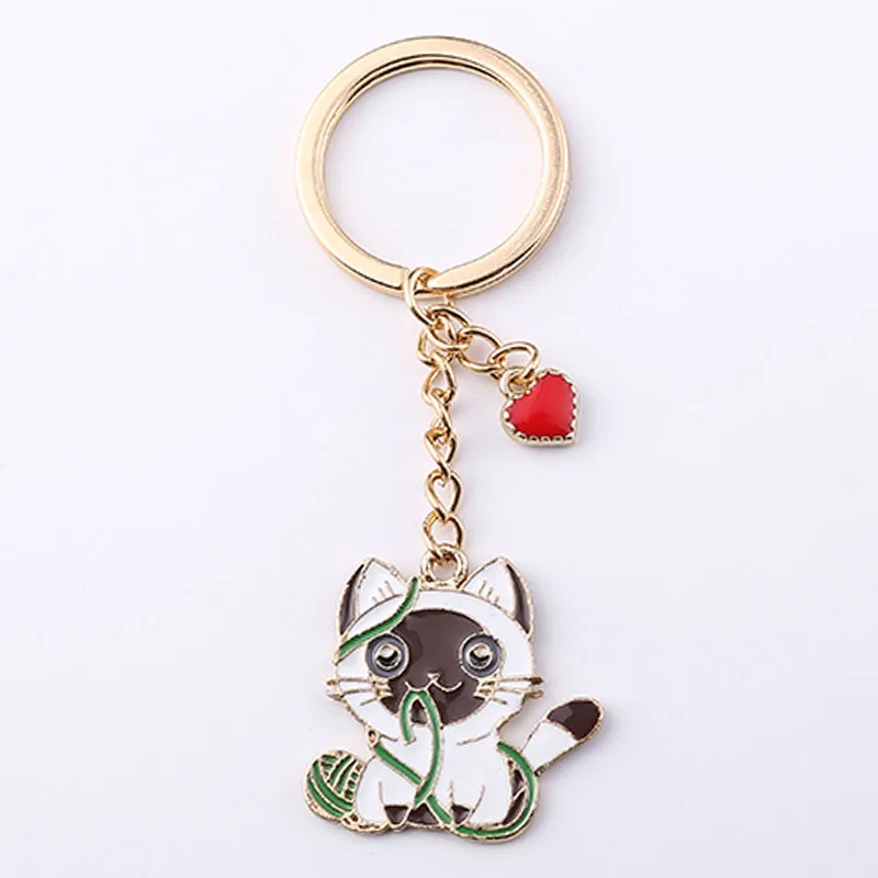 Key Chain Stainless Steel Dachshund  Jewelry Dog Key Ring Women Girls Handbag Pendant Animal Jewelry Car Key Accessories