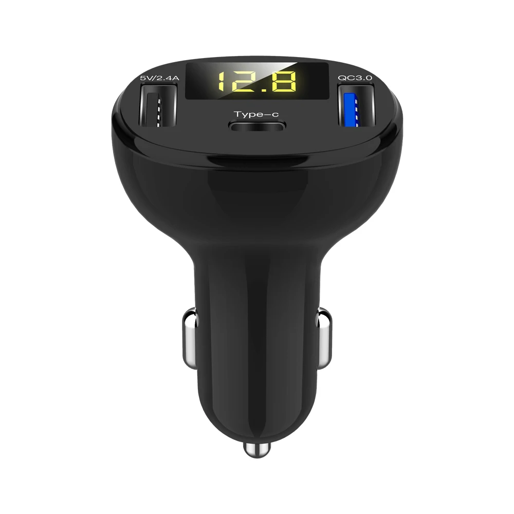 QC3.0 QC Type C PD DC 12V USB Type Mult Volt Voltage Meter Monitor Dual USB Digital Voltmeter Display for Fast Quick Car Charger