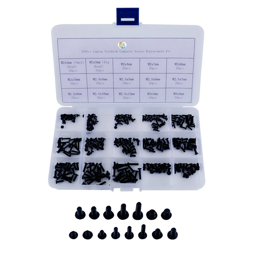 300pcs M2,M2.5,M3 Laptop Notebook Computer Screws Replacement Kit For Hp Ibm Dell Sony Acer Asus Lenovo Toshiba Gateway Samsung