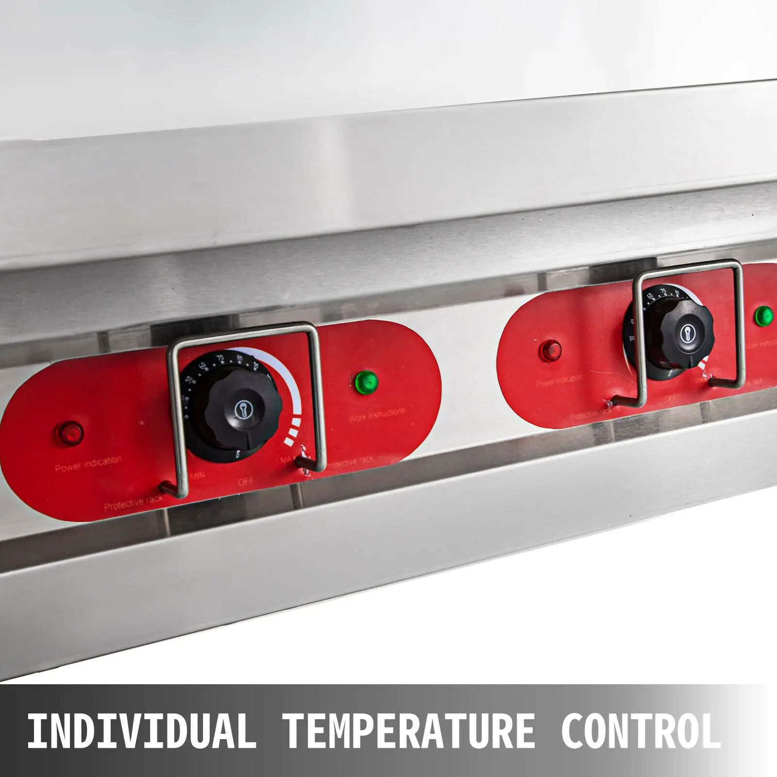 VEVOR Electric Steam Table Food Warmer Stand Stainless Steel Foldable for Restaurants Canteens Catering Holding Food Commercial