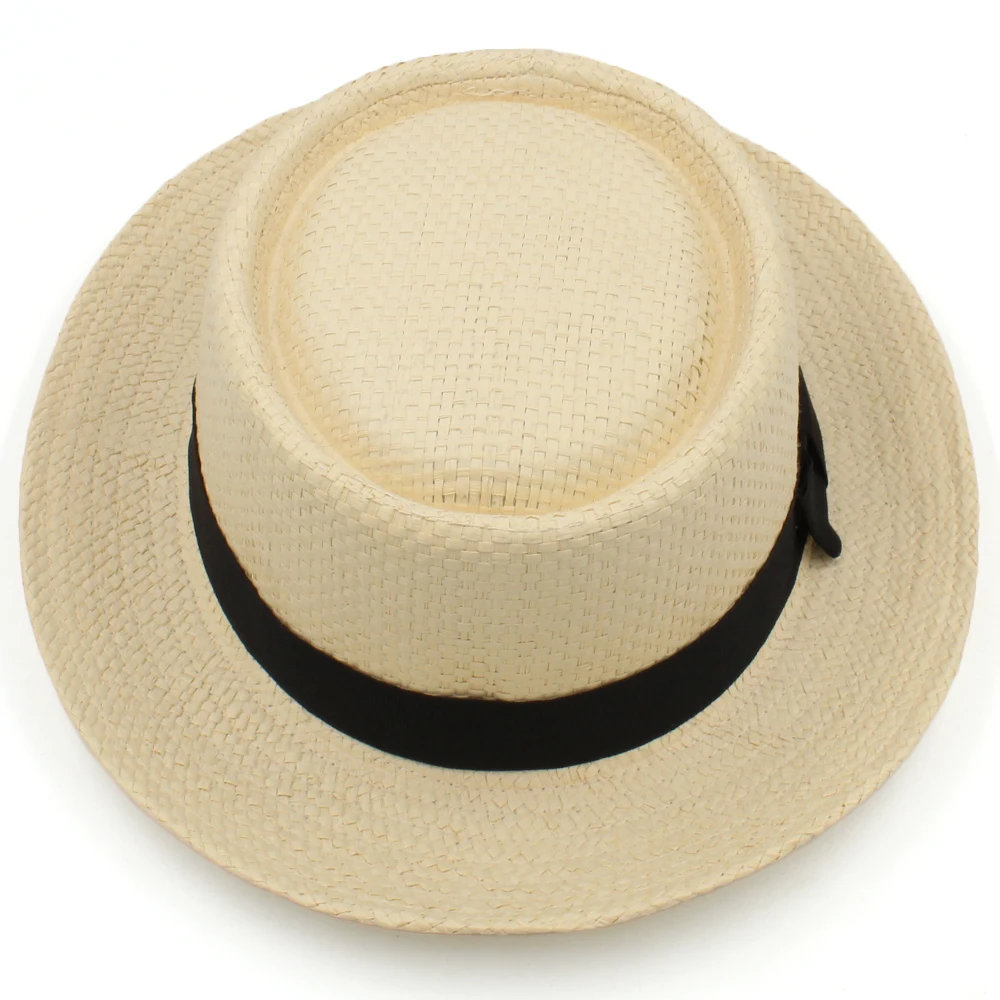 Larger Size US 7 1/2 UK XL Men Women Classical Straw Pork Pie Hats Fedora Sunhats Trilby Caps Summer Boater Beach Travel Party