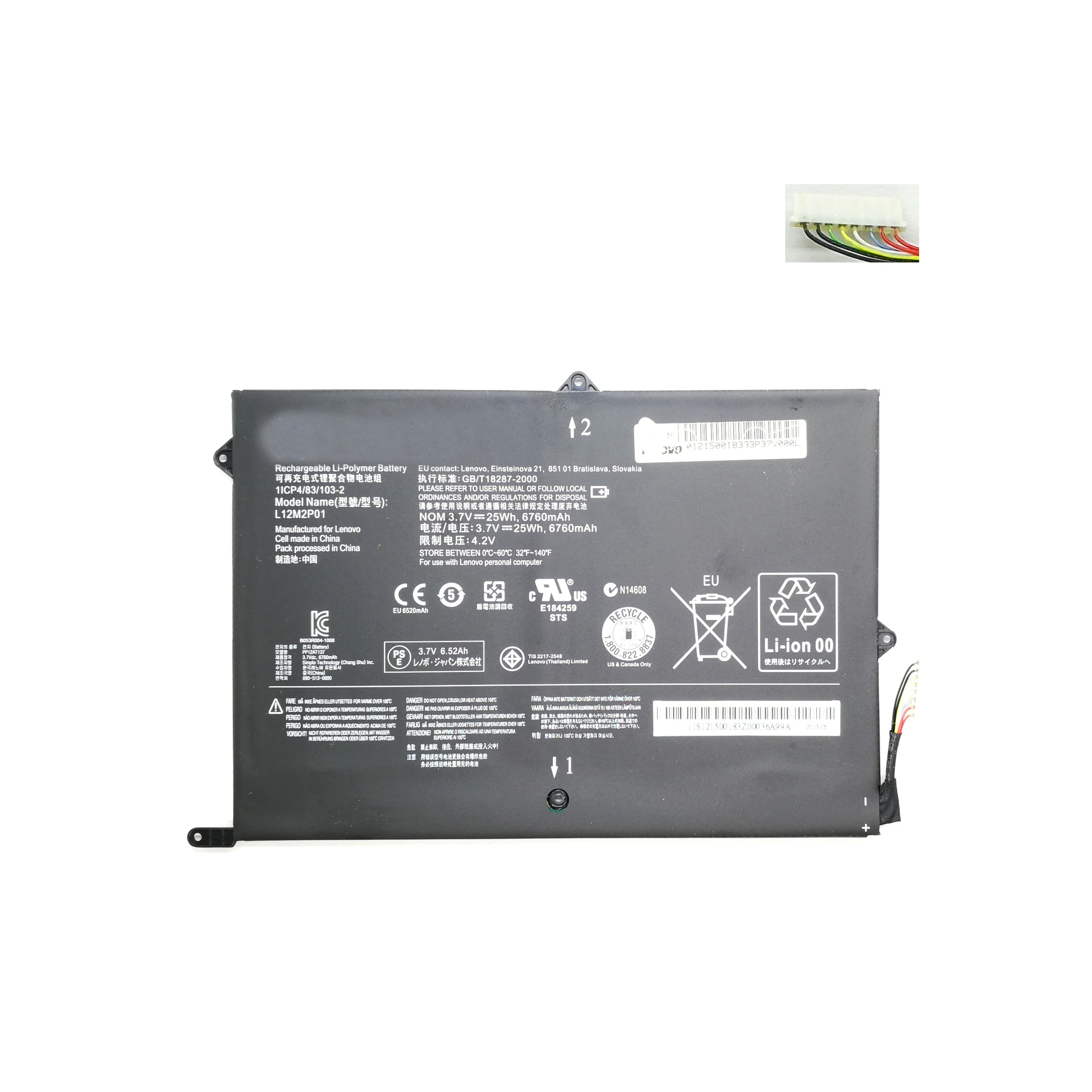 Genuine Original L12N2P01 L12M2P01 Laptop Battery Batteries 3.7V 25Wh For Lenovo Miix 10 Table Notebook Computer