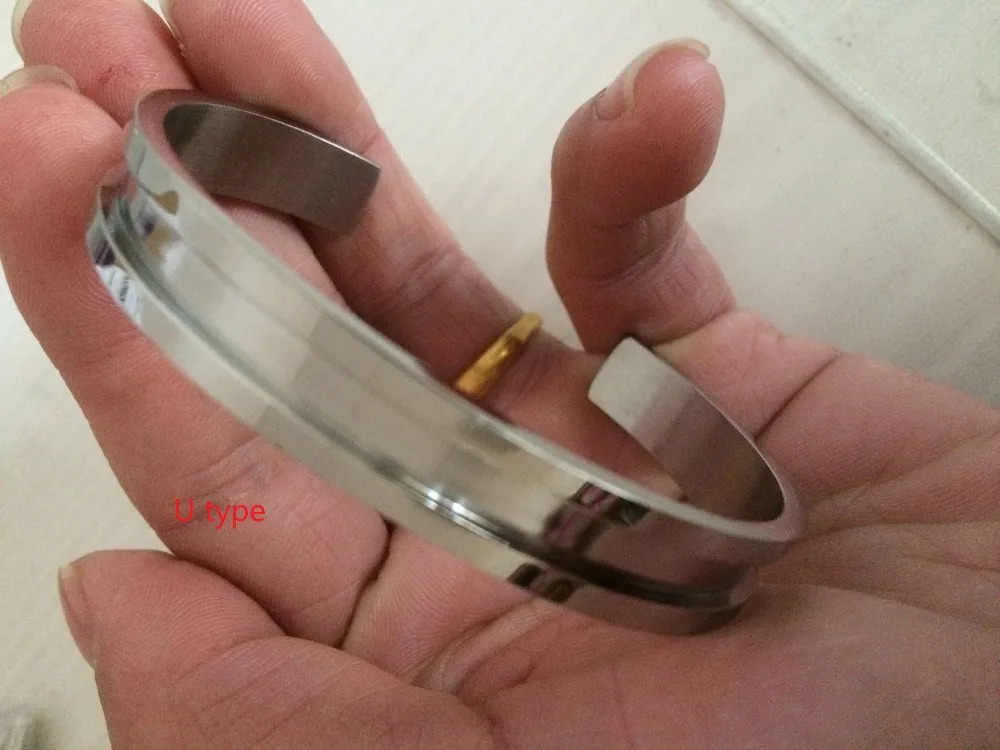 Stainless steel 7mm 10mm width blank DIY Cuff Friendship Rose gold silver color lovers Bangle Couples Bracelet for Men women