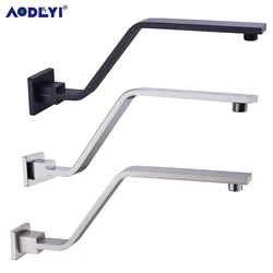 Brass Shower Arm Extension Heighten Shower Head Holder Chrome Brushed Nickel Black Wall Mounted Fixed Bracket Bar Accessories