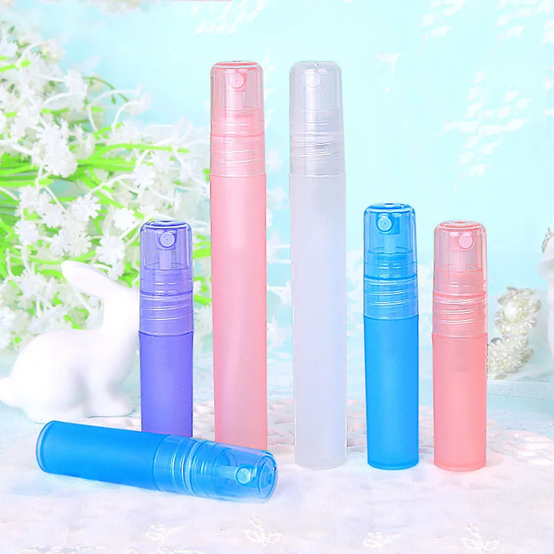 50pcs 3ml/5ml/10ml Empty Portable Atomiser Spray Bottles Perfume Pen Vials Makeup Cosmetic Plastic PP Travel Sample Containers