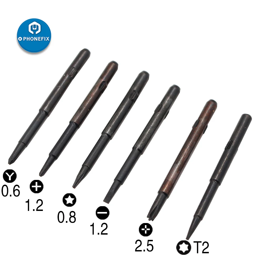 PHONEFIX 6 in 1 Magnetische Schroevendraaier Tips in Handvat Professionele Telefoon Open Handgereedschap voor iPhone 6 6S 7 7P 8 Opening Reparatie