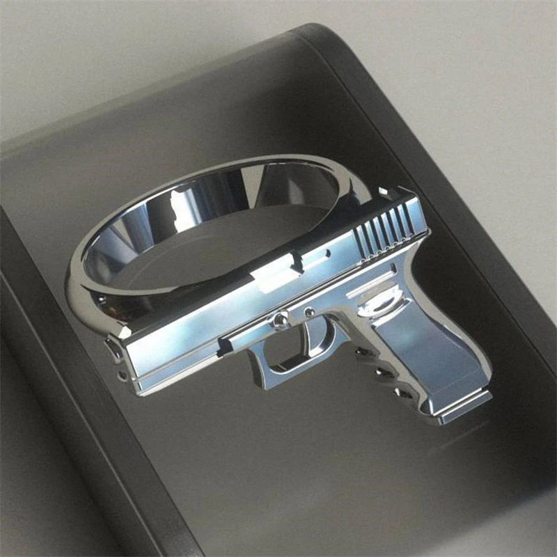 Exquisite  Gun Imitation Ring alloy Gun Ring Polishing Motorcycle Cowboy Biker Punk Men Women Cool rings for men women