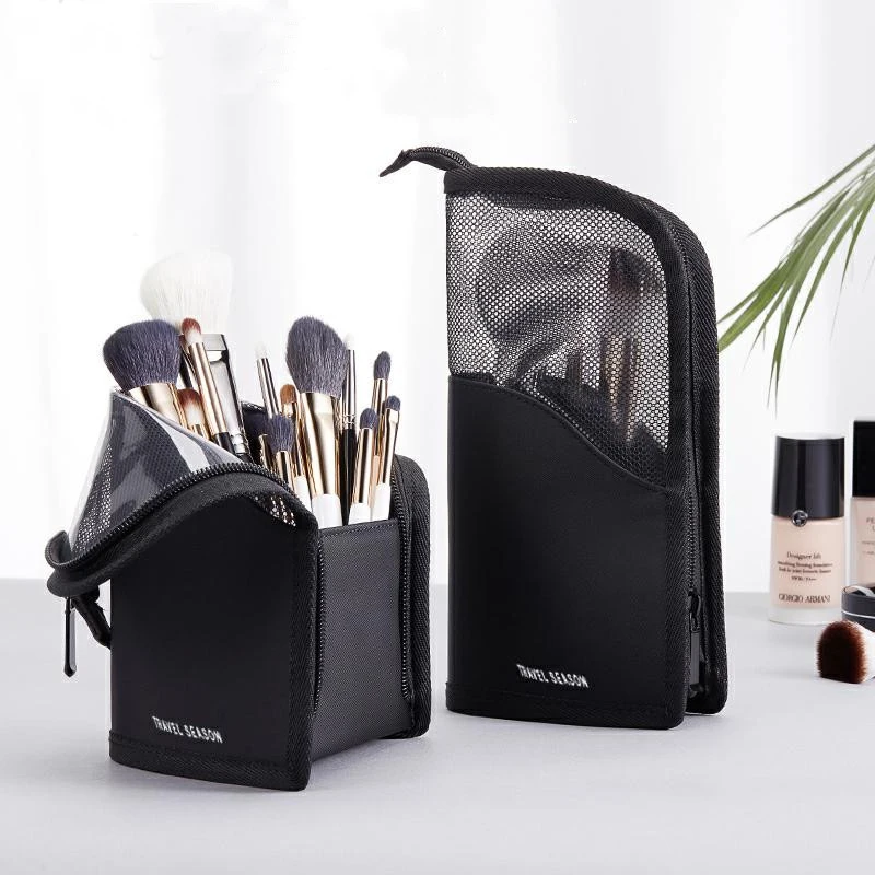 

New Fashion Cosmetic Bag for Women Clear Zipper Makeup Bag Travel Female Makeup Brush Holder Organizer Toiletry Bag