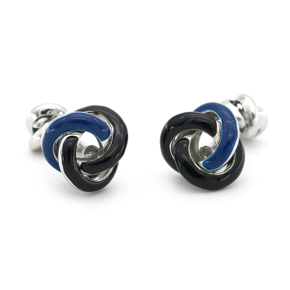 Ball Design Double Side Knot Cufflinks For Men Quality Copper Material Blue Color Cuff Links Wholesale&retail