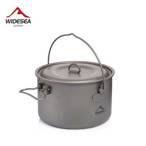 Widesea-vajilla para acampar, juego de utensilios de cocina de titanio, caldero para turismo, olla de cocina al aire libre, Picnic, cocina, senderismo