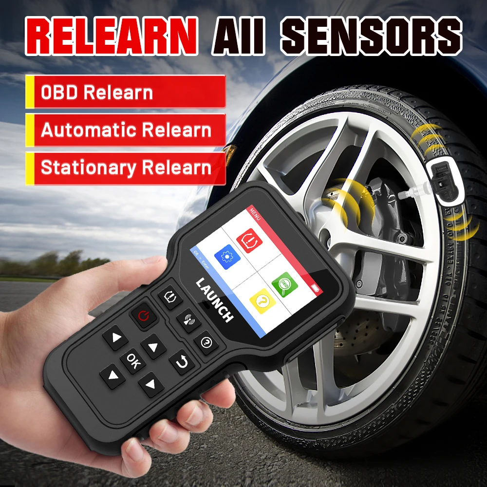 LAUNCH X431 CRT5011E TPMS Activation Diagnostic tools Reset Relearn reprogram 315 MHz 433 MHz tire pressure sensors OBD2 Scanne