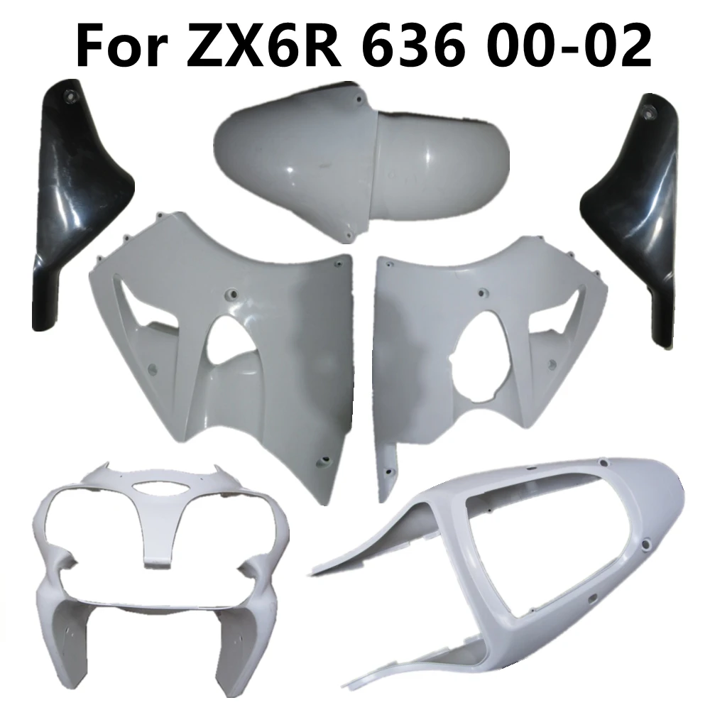 Bodywork Unpainted Plastic Parts Motorcycle for ZX6R 2000-2002 6R 636 00-01-02 Fairing Components Pack Left and Right Cowling