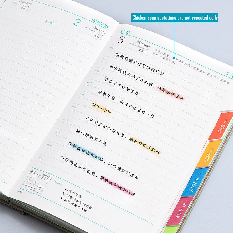 2022 zeitplan, Täglichen Planer, Selbst-Disziplin Zeit Management, Kalender, Effizienz Manuelle, Notebook