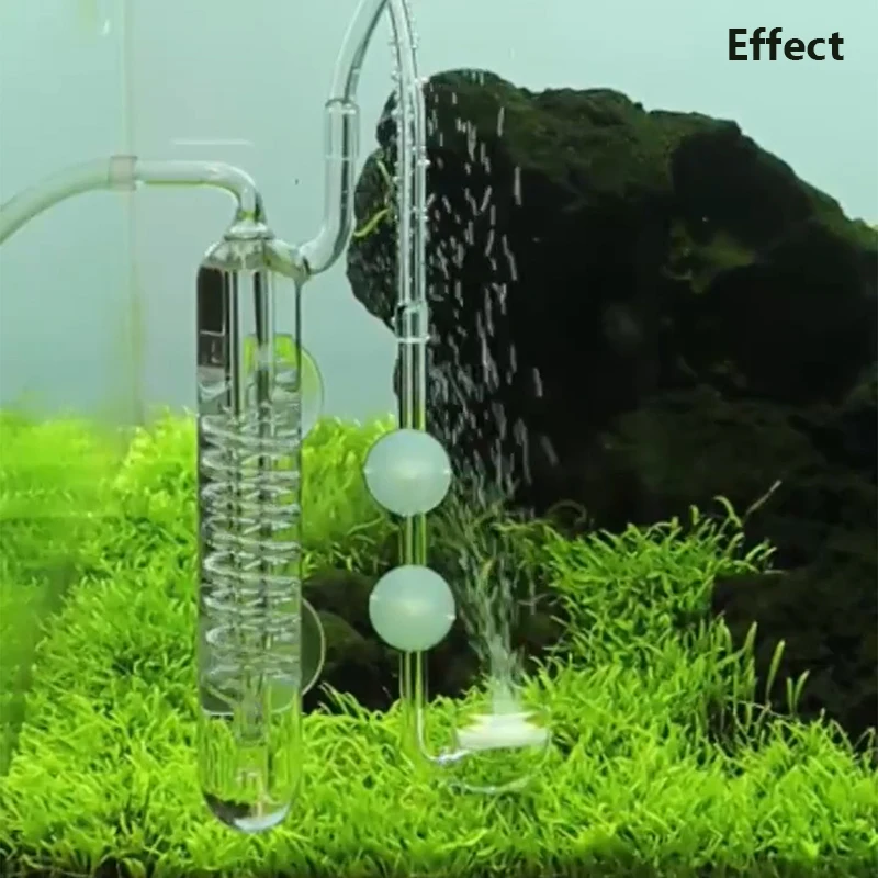Aquarium Tank ,CO2 Diffuser Bubble Counter Spiral Glass Atomizer Regulator for Planted Tank with Suction Cup CO2 Equipments