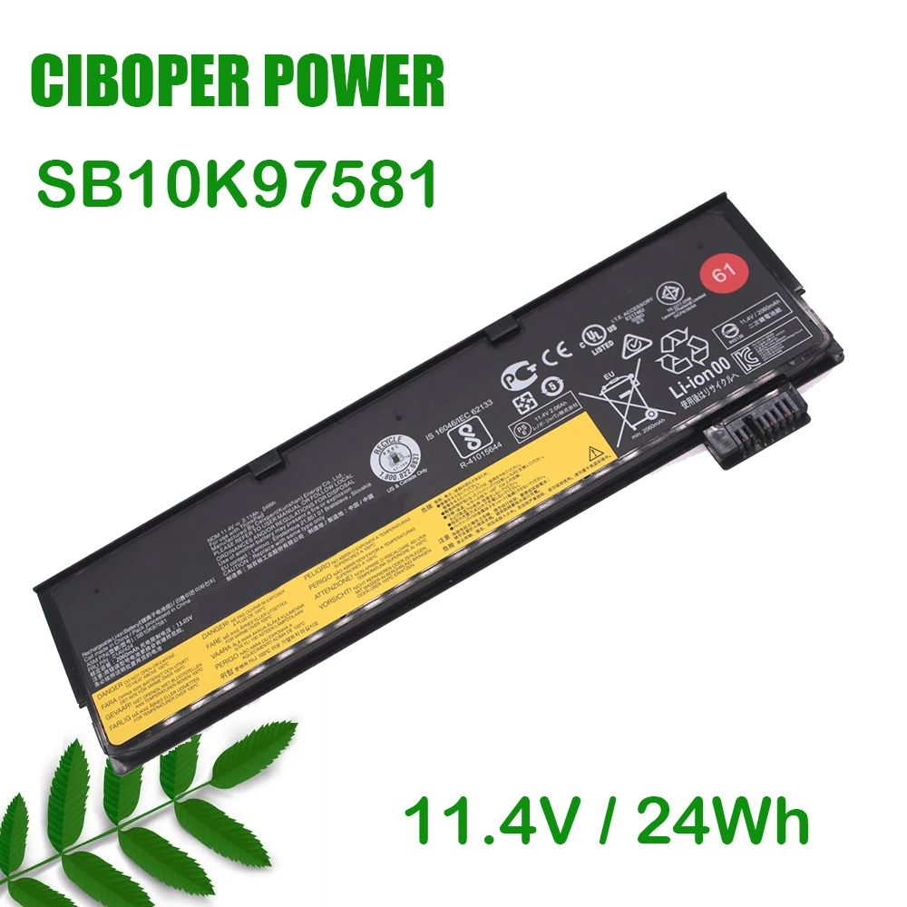 CP New Genuine Laptop Battery 01AV424 SB10K97581 11.4V 24Wh 2080mAh For T570 And  T470 61 Seri