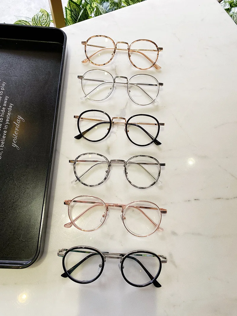 VWKTUUN Anti Blue Light Women Round Eyeglasses Frame Mens Optical Glasses Frame Retro Computer Glasses TR90 Glasses Frames