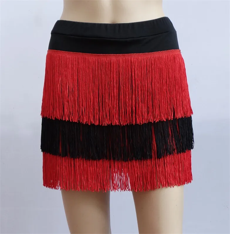 Adult Latin Dance Skirt Women\'s High Quality Fringed Latin Skirt Lady Cha Cha Rumba Samba Fringe Sexy Dance Practice Clothing