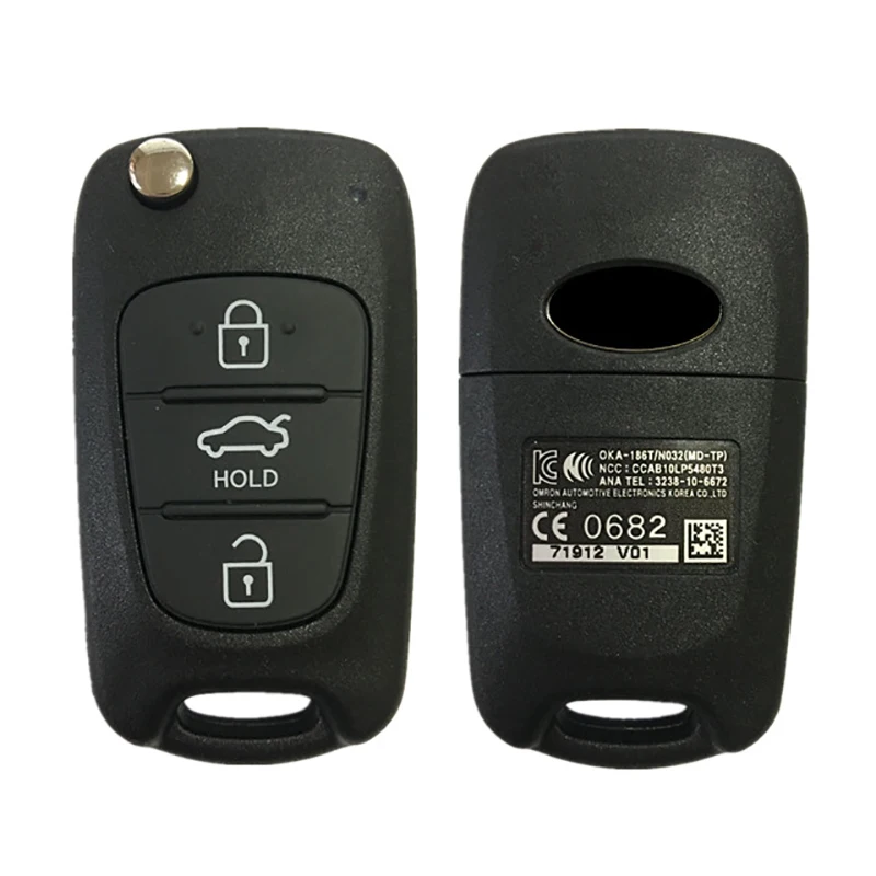 CN020068 Original 3 Button Flip Remote Genuine Key For Hyundai Elantra 2011-2013 With 433Mhz FCCID OKA-168T / 95430-3X100