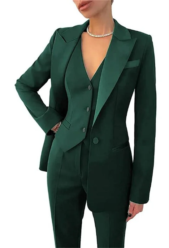 Costume 3 pièces Patricia à revers pour femmes, blazer d\'été imbibé pour femmes, ensemble pantalon