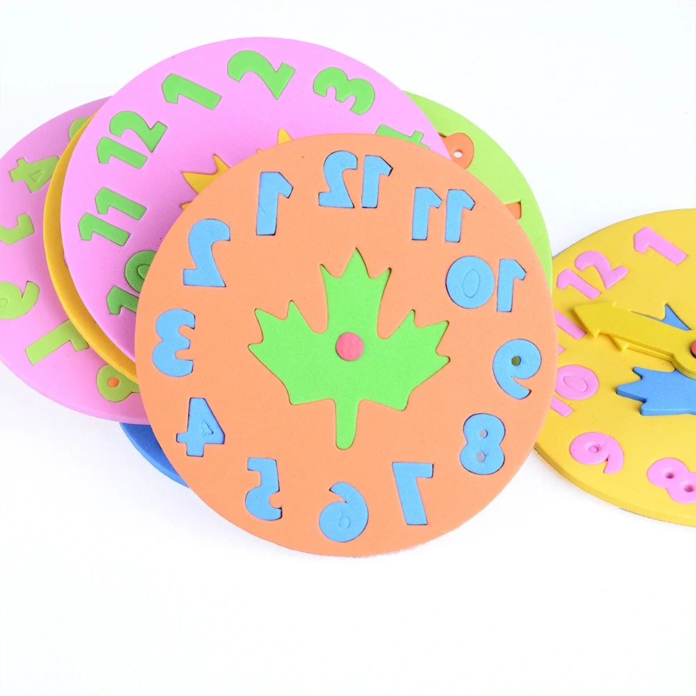 1 pz 3-6 anni bambini fai da te Eva orologio apprendimento educazione giocattoli divertimento Puzzle gioco per bambini giocattoli per bambini regali casuali