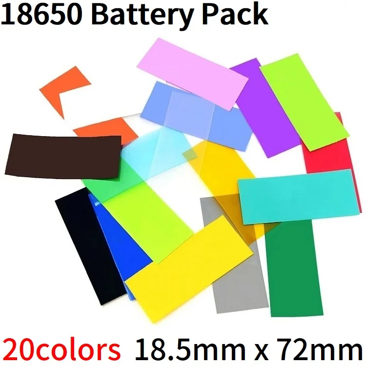 PVC Heat Shrink Tubing for 18650 Battery Wrap Precut Multiple Color Lion Battery Film Tape Shrinking Tube Battery Protection