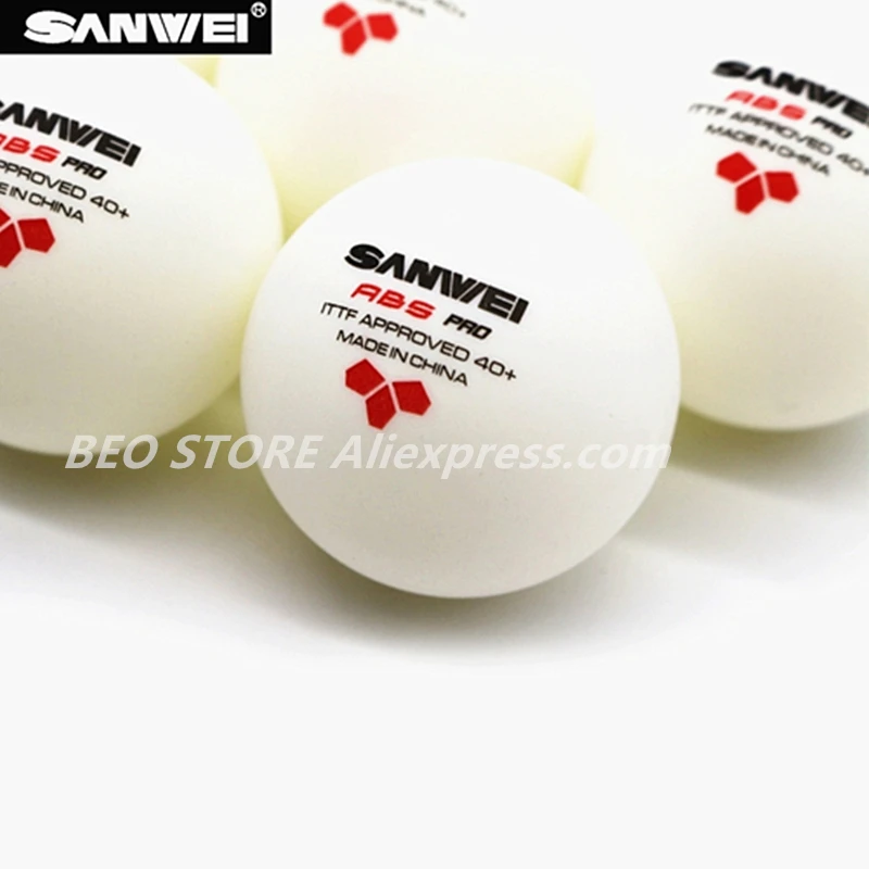 SANWEI-Balle de tennis de table 3 étoiles ABS 40 + PRO, nouveau matériau en plastique, approuvé par l'ITTF