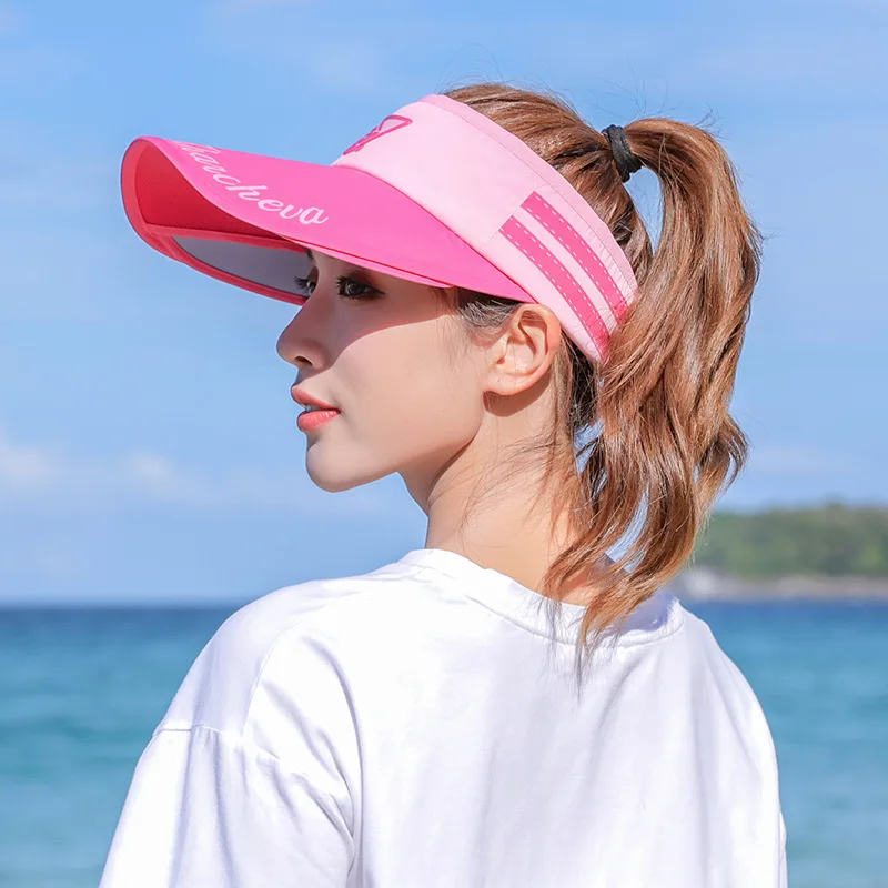 New Sports Female Summer Outdoor Sun Hat Stretchable Empty Top Sun Visor Hats UV Hat Large Brim Sun hat