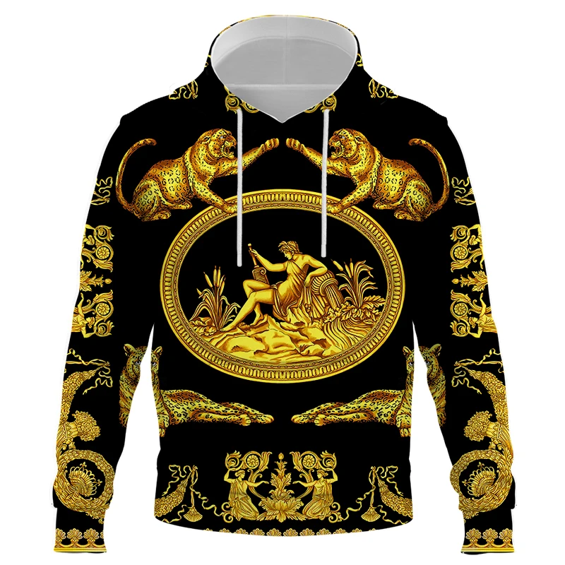 

Men Woman Golden Leopard 3D print Hoodies Sweatshirts Fashion Hooded Hip Hop Mens Brand Hoodie luxury Streetwear dropshiping