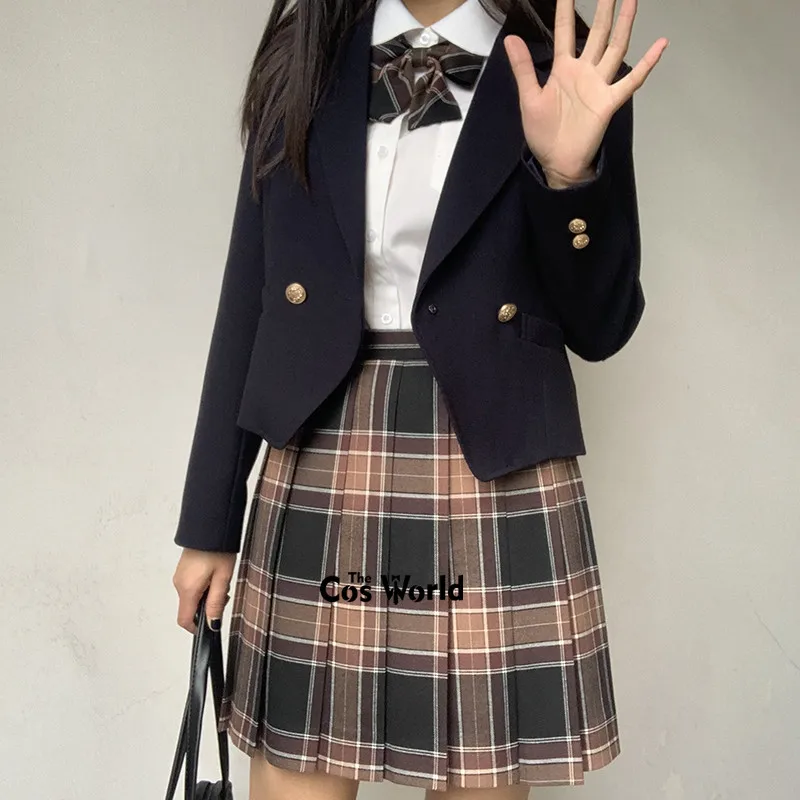 [Schwarz Zucker] Mädchen der Japanischen Sommer Hohe Taille Gefaltete Plaid Röcke Für JK Schuluniform Studenten Tücher