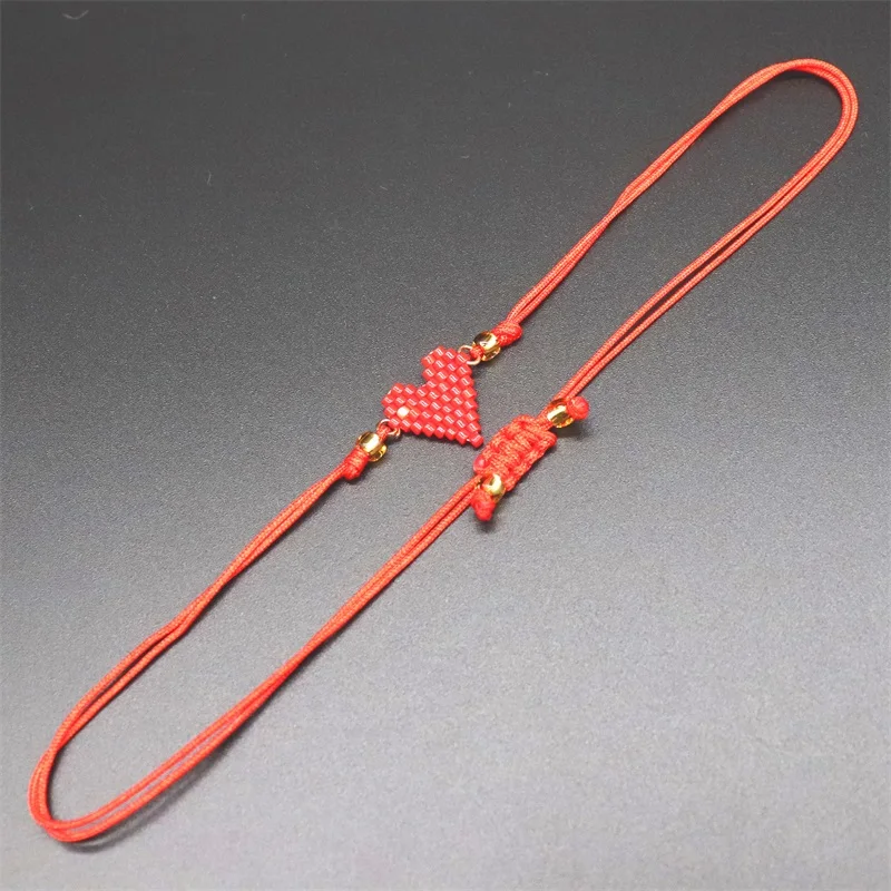 ZHONGVI Red Heart Bracelet for Girl 2021 Childs Pulseras Mujer Moda Miyuki Bracelets For Women Love Jewelry Gift Wholesale