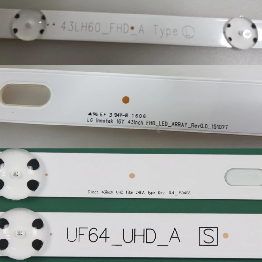 3PCS/Set 850mm LED Bands For LG 43UF6400 Direct 43inch UHD 1Bar 24EA Type Rev. 0.4_150408 LED Bars Backlight Strip Line Ruler