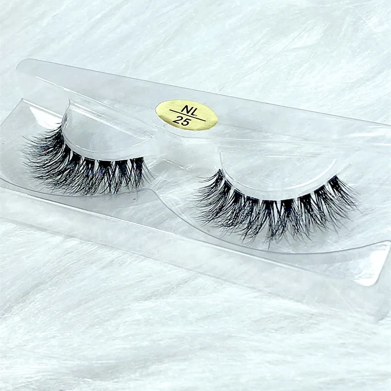 NEW short Mink Lashes 3D Mink Eyelashes Invisible Band Natural Black Mink False Eyelash Full Strip cilios posticos Reusable