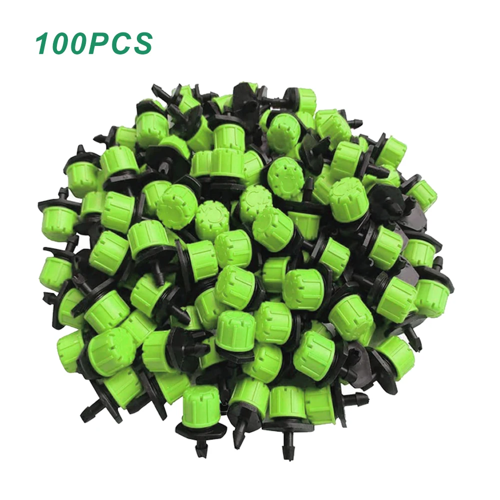 

50/100pcs Garden Adjustable Nozzles Drip Irrigation Watering Sprinkler 1/4'' Anti-Clogging Dripper Emitter Flower Beds Vegetable