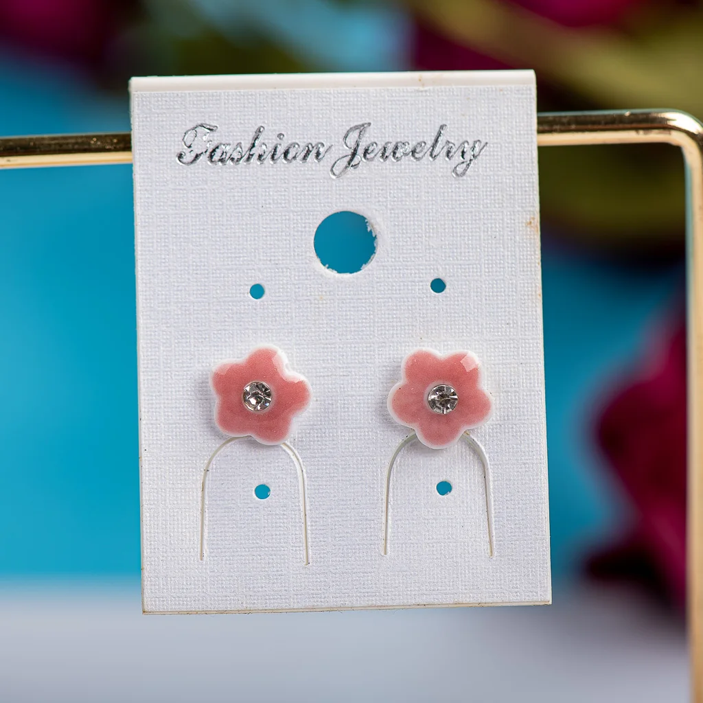 High-quality ceramic stud earrings with rhinestone anti-allergic ear acupuncture #LY108 joyeria de perlas piercing