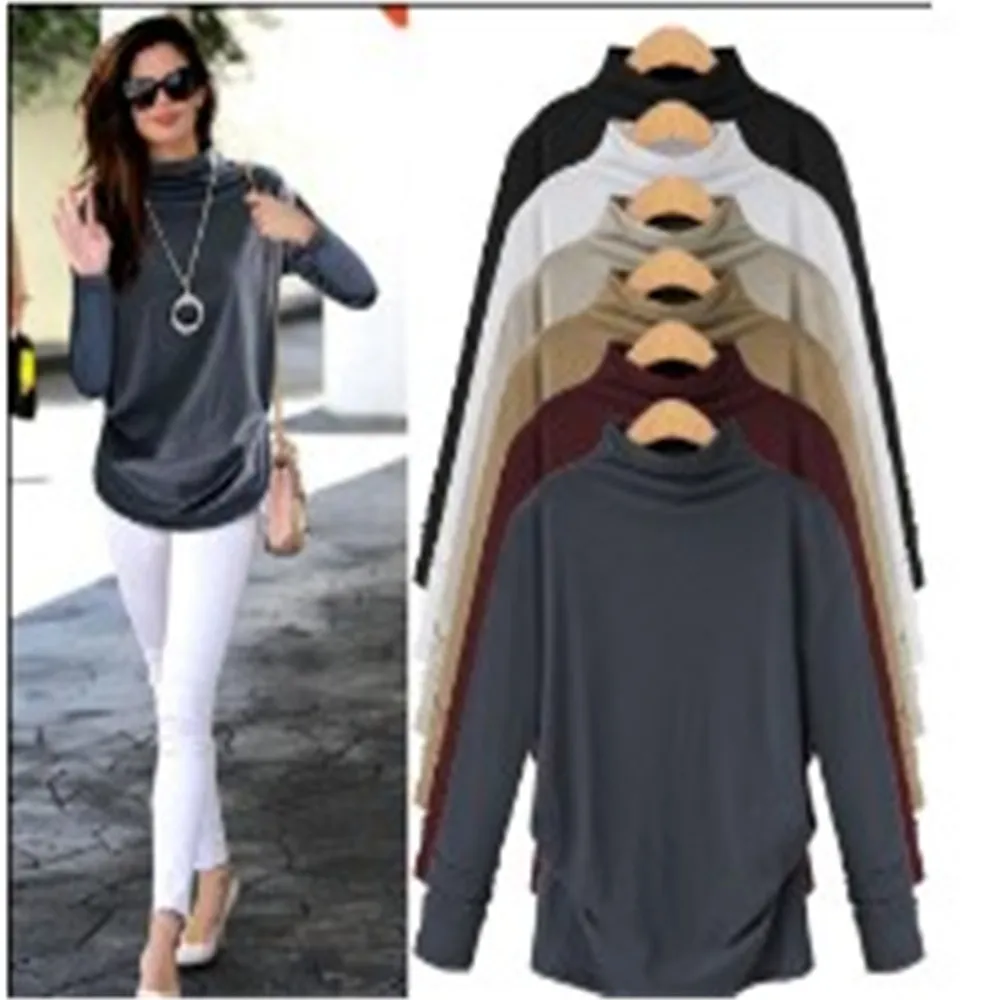 Pullover T-Shirts Korean Women Clothes Autumn Basic Long Sleeve Cotton Top Work Casual Solid Plus Size Female Shirts M 6XL Wear