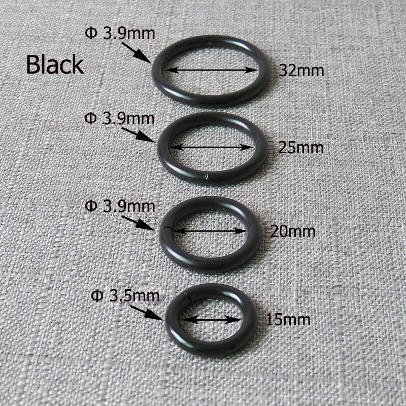 Black Metal O Rings Circle Ring Belt Buckle for Bag Dog Pet Collar Harness Luggage Backpack DIY Sewing Garment Accessory