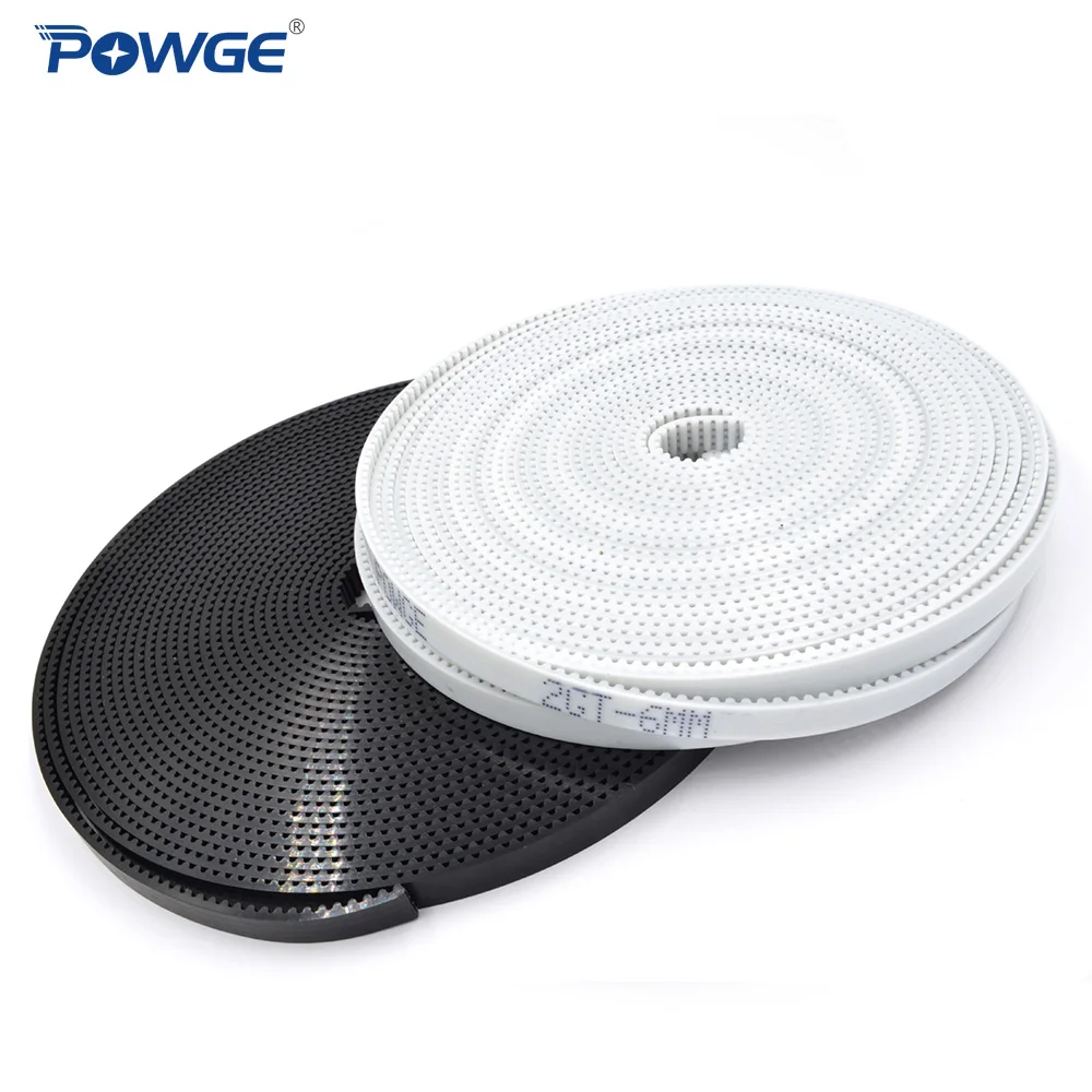 POWGE 2GT Open synchronous belt 2GT-6 width 4/6/9/10/15mm polyurethane Steel PU GT2 Timing belt Small backlash 3D printer