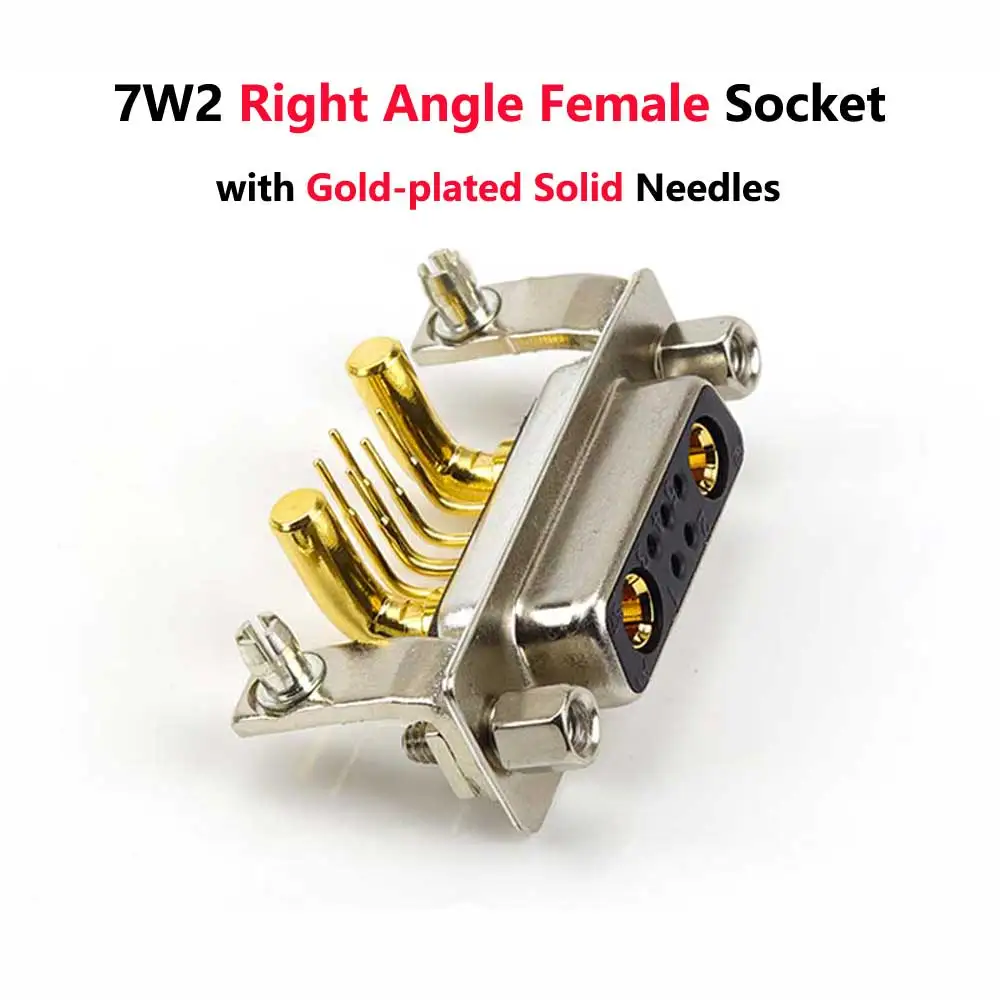 7W2 Welding Male Plug Female Socket 90 Degrees with 7 Pin Solid Needles Power Connector 7 Core DB7 High-current 20A 40A Adapters