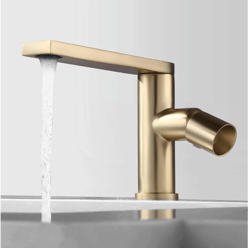 Bathroom basin Faucet brush gold Water mixer Cold And Hot Water Tap Sink Taps chrome Deck Mounted Crane Taps black