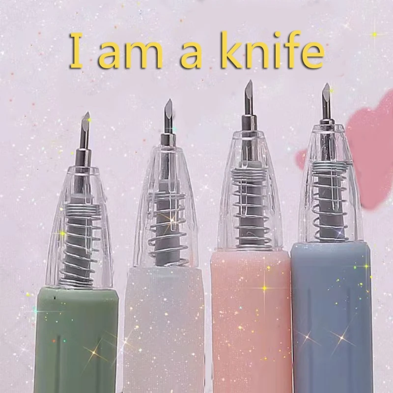 Creative Precision Craft Hobby Knife Retractable Wear-Resisting Fine Point for Kids DIY Newspaper Hand Book Cutter Tape