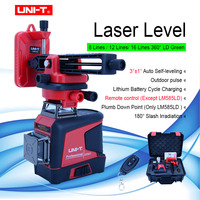 UNI-T 8/12/16 Lines Laser Level 360 Rotatable Laser Leveling Instrument  3D Green Laser Indoor Outdoor Remote Control Tester