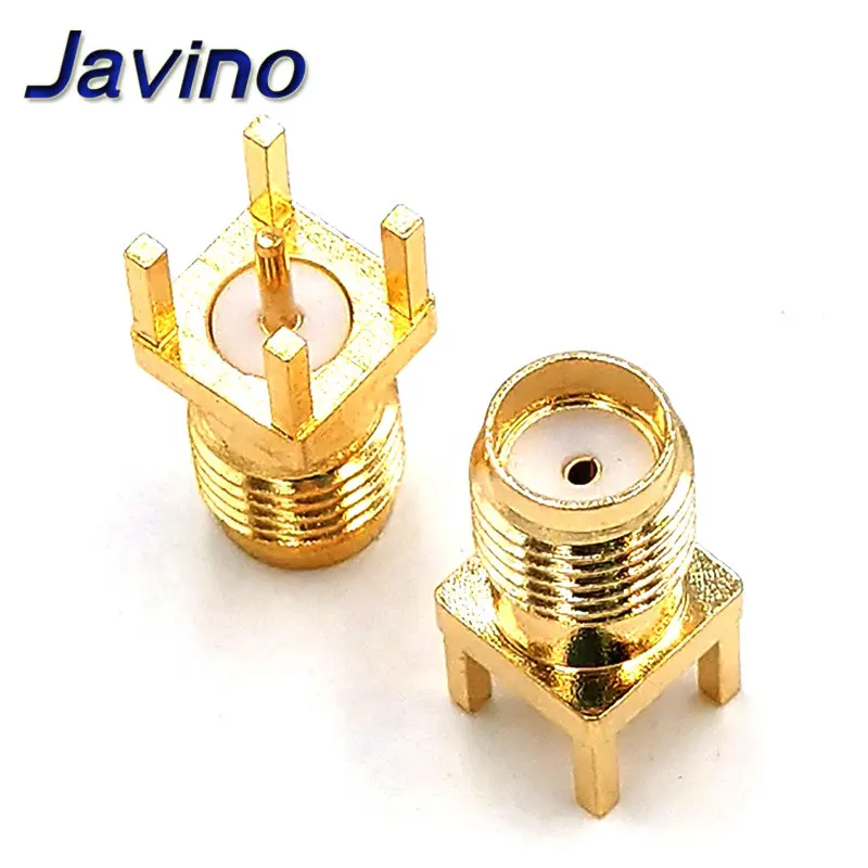 SMA Female Jack Solder Nut Edge PCB Clip Straight Mount Gold Plated RF Connector Receptacle Solder