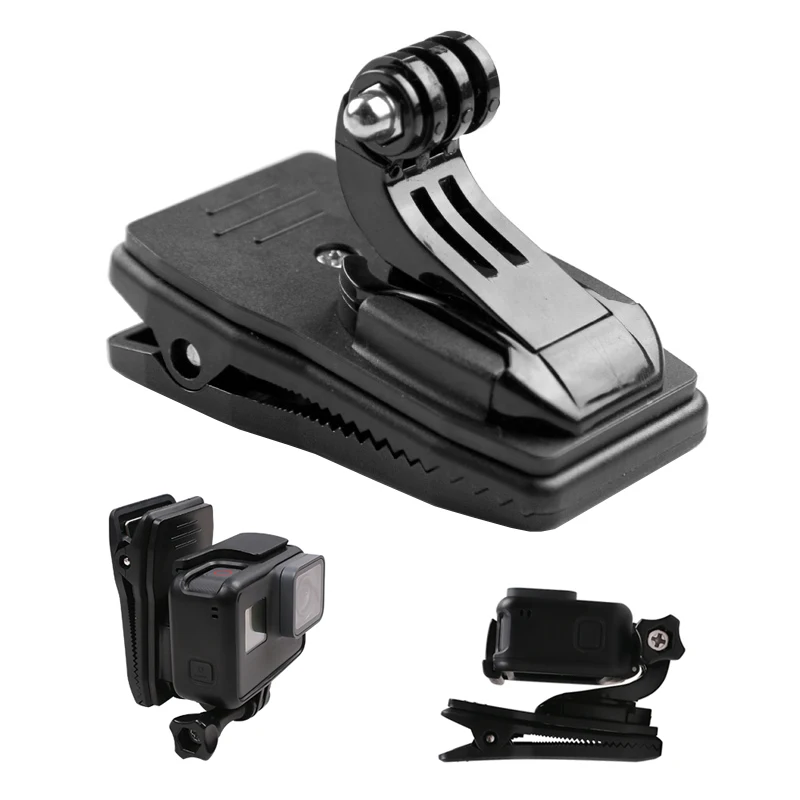 360 درجة الروتاري على ظهره قبعة كليب المشبك J-هوك جبل محول ل GoPro بطل 10 9 8 7 6 5 شاومي Eken Sjcam الذهاب برو ملحق