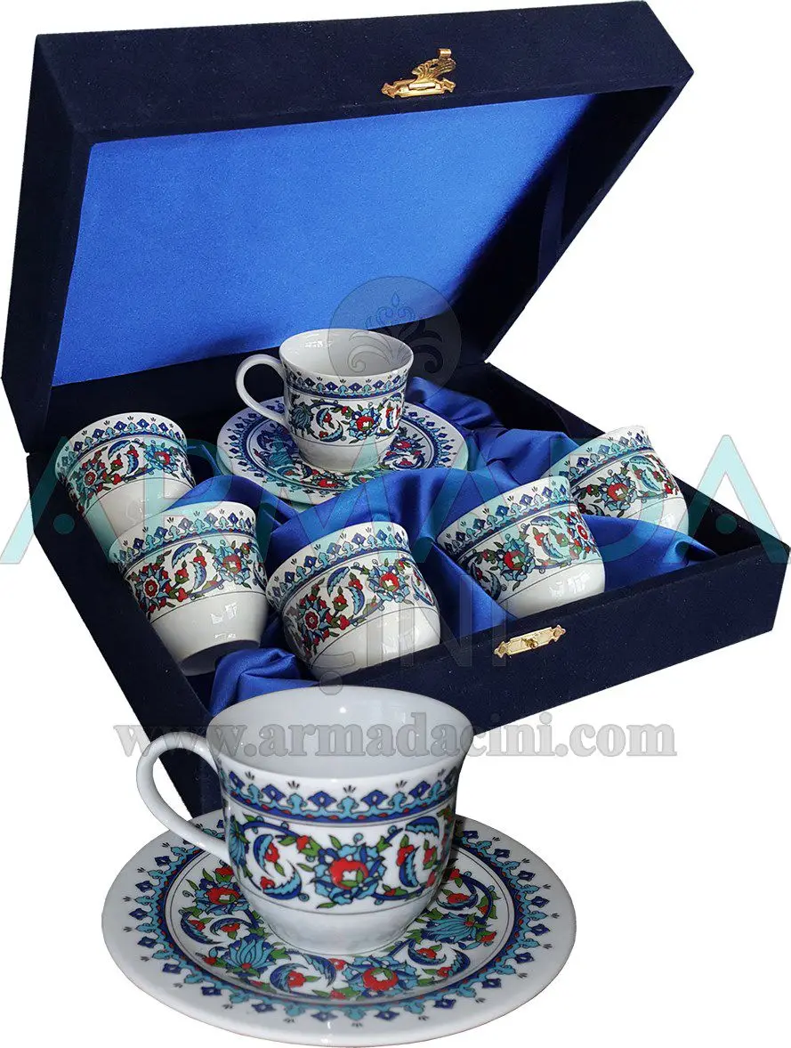 DOLBOVISultan Tile-HAND EMEĞİ 6'lı Topkapi cup Pad mug кружка coffee cup cup اكواب قهوه tazas