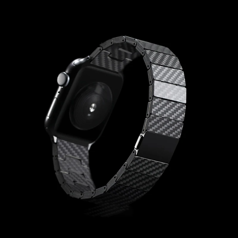 Carbon Fiber Strap For Apple Watch Band 45mm 44mm 42mm 41mm 40mm 38mm Lightweight Link Bracelet belt iWatch Series 5 4 3 6 SE 7