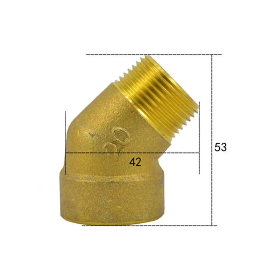 

3/4" BSPP Female To Male Brass 45 Degree Elbow Pipe Fitting Coupler Connector Water Gas Oil