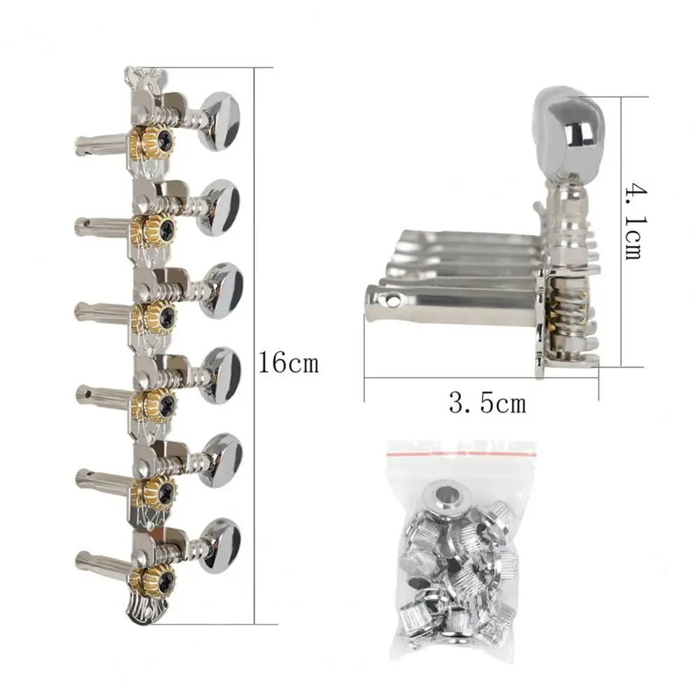 65% Discounts Hot! 1Set 6-link 12-string Round Head Column Pegs Tuning Keys Tuner for Electric Guitar